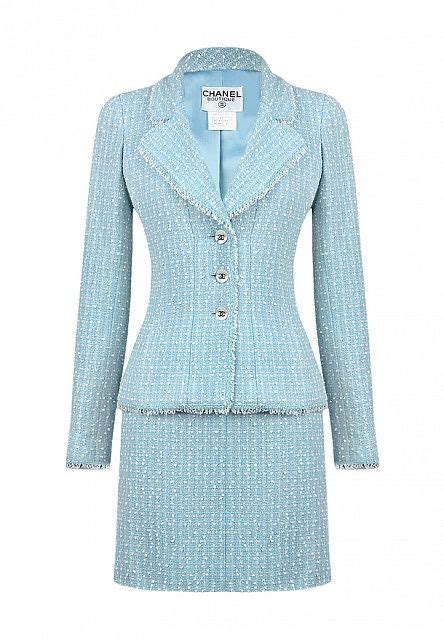 chanel blue suit|classic chanel suits for women.